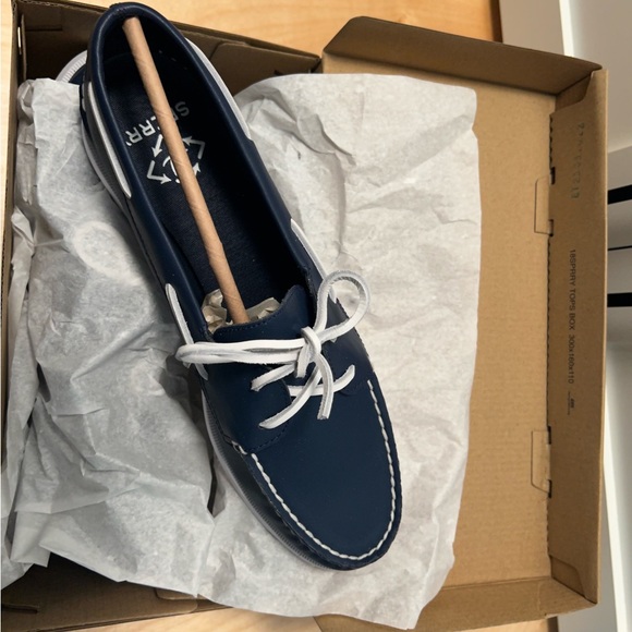 NIB Sperry top siders Size10 navy blue - Picture 2 of 6